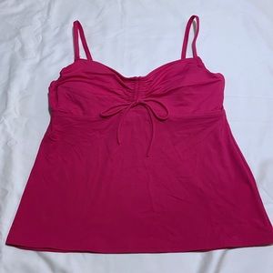 Land’s End tankini top, underwire, removable padding, adjustable straps, 14P